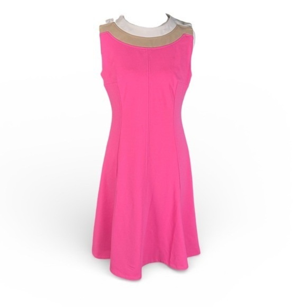 Tommy Hilfiger Pink Colorblock‎ Fit Flare Dress 4 Barbiecore Preppy Coquette EUC